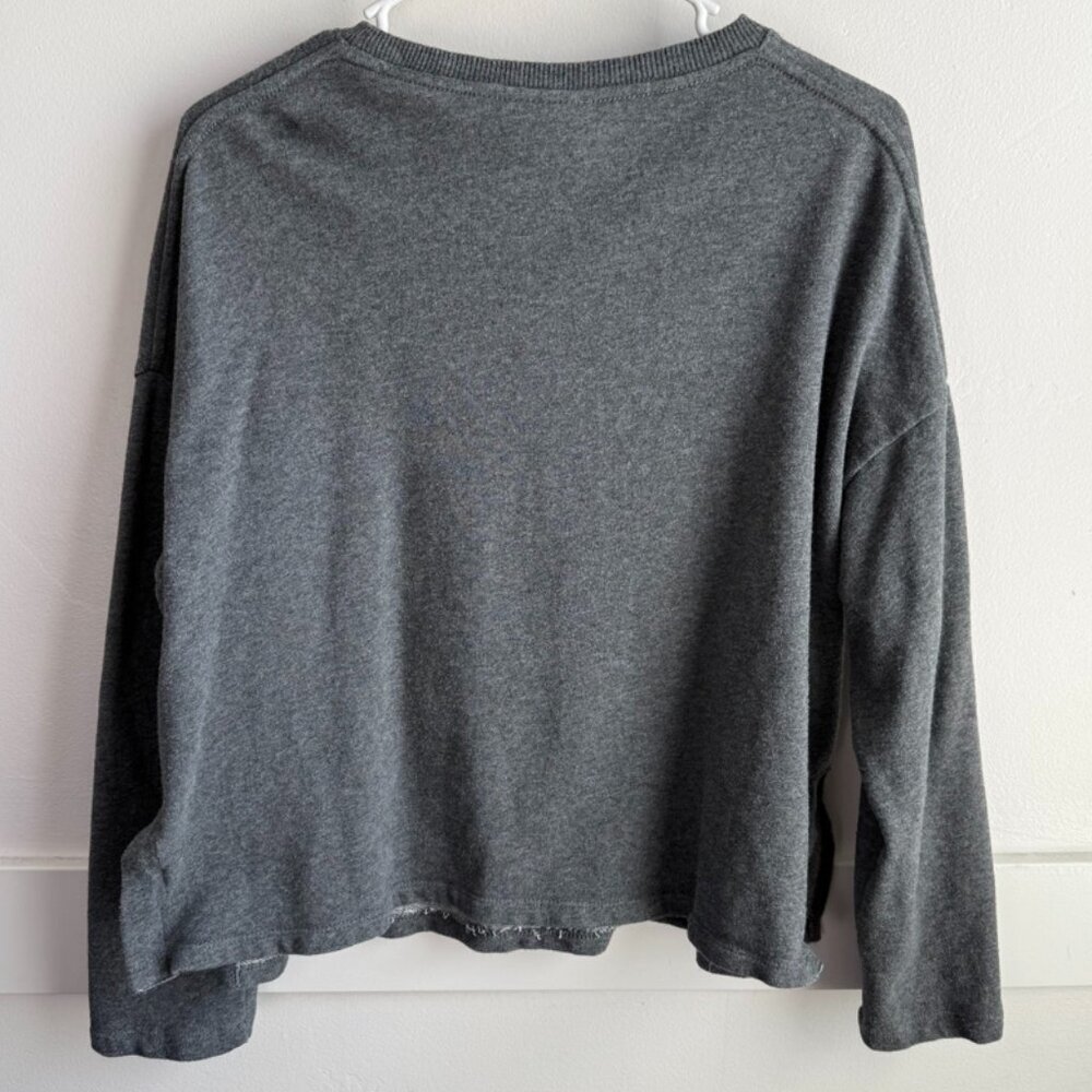 Disneyland Hong Kong Gray Rose Gold Sequin Pullover Sweatshirt - Picture 2 of 7